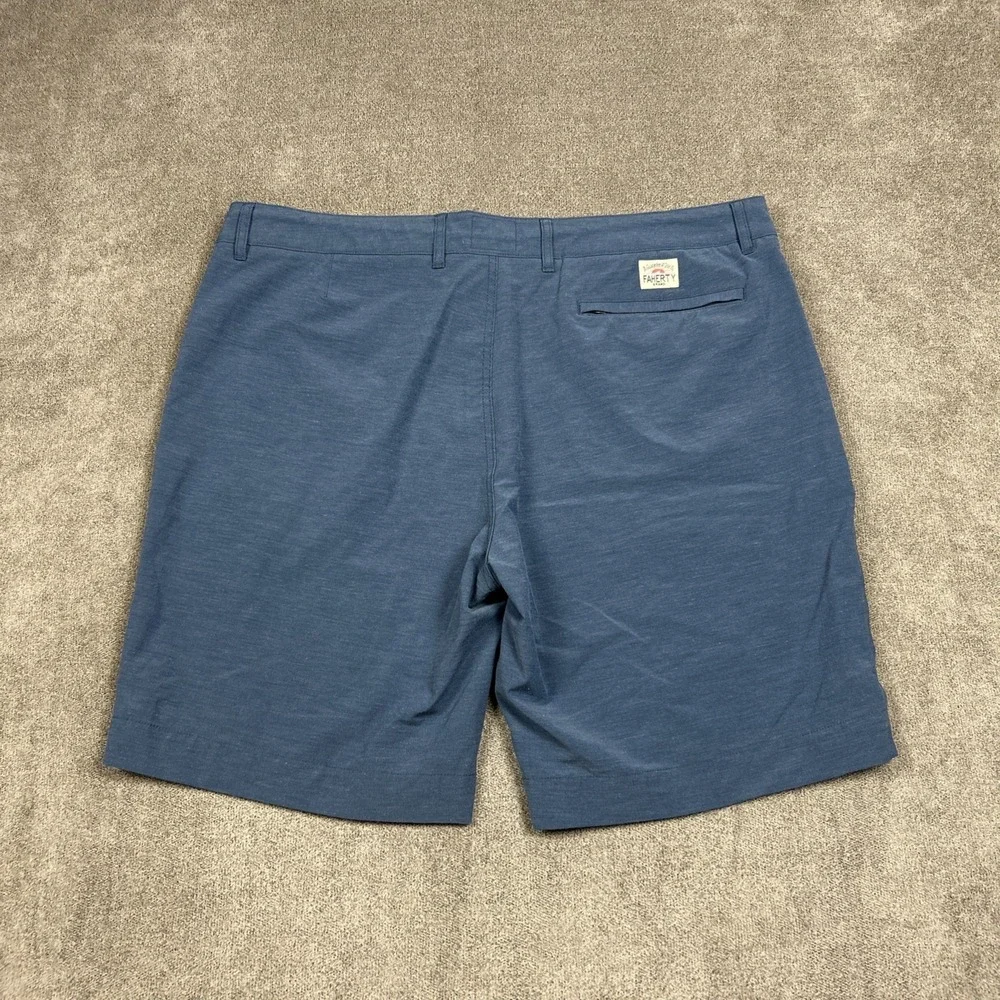 Faherty ALL DAY Shorts Performance Outdoor Chino 38 x 9 Blue Beach Casual Mens